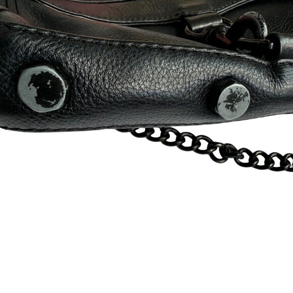 Rebecca Minkoff Black Leather Crossbody Partial Chain Link Shoulder Strap - Picture 9 of 16